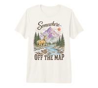 Outdoor Adventure Deer Mountain Wilderness Nature Explorer T-Shirt Haut de Gamme