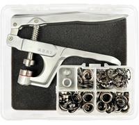 Outdoor Advertising Eyelet Pliers 10mm Black Grommet Kit with Tool for Fabrics,Tarpaulins,Tarps and Banners