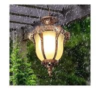 Outdoor Aluminum Hanging Lantern, Waterproof Glass Chandelier, Corridor Courtyard Decorat Ceiling Lamp Aisle Villa Garden Pavil Grape Frame Pendant Light