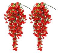 Outdoor Artificial Flowers, 2pcs UV Resistant Faux Vine Set, Durable Weatherproof Greenery with Realistic Leaf Design, Lightweight Flexible Structure, Decorative Garden Accent for Use