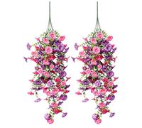 Outdoor Artificial Flowers, 2pcs UV Resistant Faux Vine Set, Durable Weatherproof Greenery with Realistic Leaf Design, Lightweight Flexible Structure, Decorative Garden Accent for Use