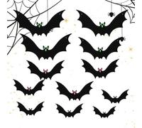 Outdoor Bats Decoration - Spooky Hangable Ornament | Wings Spreading 3D Bat