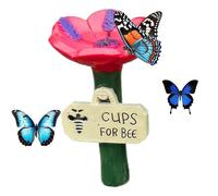 Outdoor Bee Bath, Garden Decor Resin, Pollinator Water Bowl Weather Resistant Painted Finish, Yard Backyard Patio Deck Farm Outdoor Bee Garden Hydration Pollinator Decor 4.13x2.76 inches