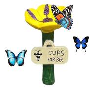 Outdoor Bee Bath, Garden Decor Resin, Pollinator Water Bowl Weather Resistant Painted Finish, Yard Backyard Patio Deck Farm Outdoor Bee Garden Hydration Pollinator Decor 4.13x2.76 inches