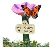 Outdoor Bee Bath, Garden Decor Resin, Pollinator Water Bowl Weather Resistant Painted Finish, Yard Backyard Patio Deck Farm Outdoor Bee Garden Hydration Pollinator Decor 4.13x2.76 inches