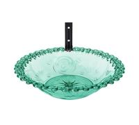 Outdoor Bird Bath, 9-inch Wall Mounted Bird Bath, Transparent Hangable Water Feeding Basin, Flower-Shaped Design, Decorative Statue for Hummingbird, Parrot, Parakeet