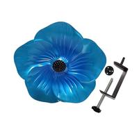 Outdoor Bird Bath, Detachable Birdbath Bowl, Water Feeder for Birds, Sturdy Metal Clamp, Easy-to-Clean Design, for Backyard, Patio, Balcony, Fence, Iron 31,5 x 40 cm Bleu