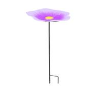 Outdoor Bird Bath - Flower Stake Water Bowl | Iron Garden Decor