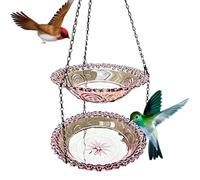 Outdoor Bird Bath, Hangable Garden Wild Bird Feeder Water Bowl Decorative Patio Birdbath for Backyard Balcony Porch Yard Garden Wildlife Viewing Birdwatching Nature Lovers Outdoor Decor Use