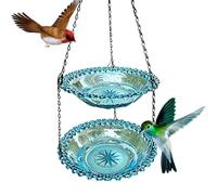 Outdoor Bird Bath, Hangable Garden Wild Bird Feeder Water Bowl Decorative Patio Birdbath for Backyard Balcony Porch Yard Garden Wildlife Viewing Birdwatching Nature Lovers Outdoor Decor Use