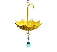 Outdoor Bird Bath - Iron Umbrella Shape Hanging Feeder Bowl, Wild Feeder Water Station & Bee Feeding Dish | Garden Patio Balcony Backyard Porch Window Watching Decor