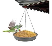 Outdoor Bird Bath Tray, Garden Wildlife Feeder Plate, S-Shaped Hook Water Bowl, Sturdy Design, Easy to, (12 inch/Gray), Ideal for Patios, Decks, Backyards, and Gardens
