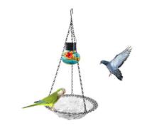 Outdoor Bird Feeder, Bird Baths for Outdoors, Solar-Powered LED Birdhouse with Waterer for Garden, Backyard, Balcony, Patio, Deck, Window, Fence Railing, Tree-Mounted, 9.06 x 1.57 inches