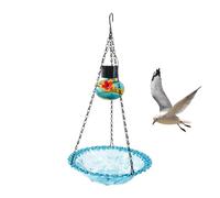 Outdoor Bird Feeder, Bird Baths for Outdoors, Solar-Powered LED Birdhouse with Waterer for Garden, Backyard, Balcony, Patio, Deck, Window, Fence Railing, Tree-Mounted, 9.06 x 1.57 inches
