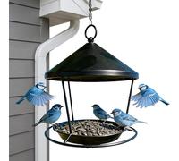 Outdoor Bird Feeder - Hangable Metal Hummingbird Feeder | Weatherproof Hangable Bird Food Bowl for Outdoor Garden, Backyard, Apartment, Balcony, Fence, Porch Decoration | Easily Hangg to Attract Birds
