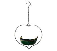 Outdoor Bird Feeder, Iron Hanging Station, Heart Shape Feeding Rack, Balcony Feeding Tray Holder, for Courtyard Garden Patio Viewing Watching Food Water Birds Aviary Parrots Use Decor