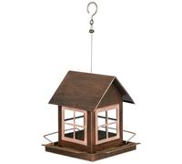 Outdoor Bird Feeder, Large Capacity Feeding Station, 9.06 inches Birdwatching Feeder with Hanging Design, Sturdy Wild Bird Food Holder, Garden Attraction Stand, Backyard Viewing Accessory