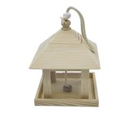 Outdoor Bird Feeder, Large Capacity Wooden Feed, 8.27x6.69x6.69 inches Creative Balcony Decoration, Weatherproof Hanging Ornament, Garden Tree Accessory for Yard Wildlife Watching