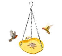 Outdoor Bird Feeder Tray, Weather Resistant Pet Feeding, 8.66in Garden Balcony Yard Lawn Cage Feeder for Parakeet Sparrow Macaw Small Birds, Hanging Durable Feed Bowl Wildlife Accessory
