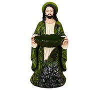 Outdoor Bird Feeder - Weatherproof Jesus Design Statue Collection | |Weather-Resistant Resin Material - Weatherproof Jesus Design - Outdoor Bird Feeder - Religious Statue Garden Collection