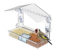 Outdoor Bird Feeder - Window Bowl for Watching | Weatherproof Hummingbird Feeding Station, Clear House Feeder, Backyard Deck Balcony Railing Garden Winter Attraction for Nature Lover