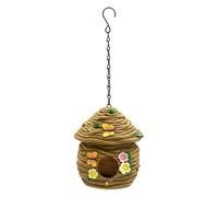 Outdoor Bird House Courtyard Decor - - Resin Hangable Birdhouse Outside for | Outside Bluebird Nest for Bluebird Wren Robin Finch Outdoor | | Garden Porch Patio Yard Balcony Backyard Tree Outdoor Bird -