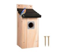 Outdoor Bird House, Natural Wood Shelter, Waterproof Nesting Hut Design, Rustic Garden Decoration, Hanging Accessory, Ideal for Patio, Lawn, Tree, Window, Courtyard, Balcony, Indoor Use