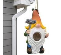 Outdoor Bird House, Rope Hanging GNOME Shelter, Cute Decorative Bird House for Wild Birds, Perfect for Balcony Courtyard Windowsill Garden, Ideal for Bluebird Robin Wren Swallow Finch