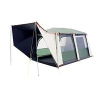 Outdoor Camping big Tent, Two Rooms and One Living Room, Multi-Person Vinyl Sunscreen, Free Tents for 8-12 People