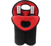 Outdoor Camping Neopren Flaschenhalter, isoliert, für 2 Flaschen à 750ml, Rotwein/Champagner, rot