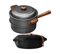 Outdoor Camping Pot Steamer - Oxidized Aluminum 48x25x8.5x20cm