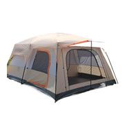 Outdoor Camping Tent Portable Rainproof Mosquito Proof Double Layer 3-5 People One Bedroom Hall Small Size(S Khaki Half)