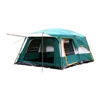 Outdoor Camping Tent Portable Rainproof Mosquito Proof Double Layer 3-5 People One Bedroom Hall Small Size(S Green Half)