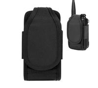 Outdoor Camping Walkie Talkie Pouch Case - Nylon 6.5x5.5x12.5cm Black Heavy Duty - Water Resistant Wearproof Protective Cover for Radio - Hiking Communication Gear Storage Bag