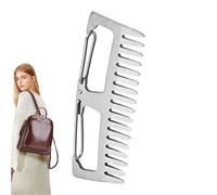 Outdoor Carabiner Comb | Pocket Titanium Keychain Comb | Multi-Function Metal Key Ring, Durable Hair Comb for Hiking Camping and Outdoor Sports, Lightweight Comb for Easy Carrying with 2.64 X 0.98in