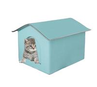 Outdoor Cat House,Foldable Cat Shelter for Winter | Easy Installation Bunny Bed, Waterproof Rainproof Pet Tent, Integrated Large Eaves Kitten Cave for Cats, Small Animals, Feral Cats