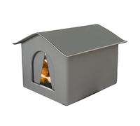 Outdoor Cat House,Foldable Cat Shelter for Winter | Easy Installation Bunny Bed, Waterproof Rainproof Pet Tent, Integrated Large Eaves Kitten Cave for Cats, Small Animals, Feral Cats