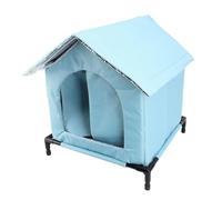 Outdoor Cat House, Insulated Shelter for Outdoor Cats, Winter Warm Rainproof Enclosed Tent with Chew Fabric, Large Space All Seasons Shelter for Stray Cat (Blue)