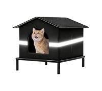 Outdoor Cat House - Ventilated Portable Tent Foldable Enclosure | Raised Cat House Weatherproof for Pet Parents Trainers Animal Lovers Balcony Garden Yard Backyard Camping