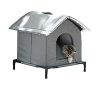 Outdoor Cat House Waterproof -Cat House Outdoor Waterproof Shelter | Winter Over-Ground Stray Cats Shelters L with Elevated Base, Insulated Animals Cave Cold Weather Nest for Backyard Garden Patio