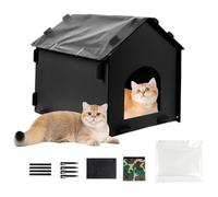Outdoor Cat House, Waterproof Pet Cave, Detachable Shelter Bed, Windproof Design, Easy Assembly, Insulated Interior, All-Season Use, Cozy Retreat, Perfect for Camping, Travel, Balcony, 51x45x47cm