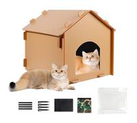 Outdoor Cat House, Waterproof Pet Cave, Detachable Windproof Shelter, Insulated Interior, Sturdy All-Season Build, Ideal for Sleeping Nooks, Feeding Stations, Hiding Spots, 20.08x17.72x18.5 inches