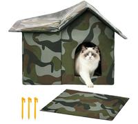 Outdoor Cat House Weatherproof - Foldable Thermal Pet Shelter, Warm Insulated Kitty Cabin, Enhanced Protection Design, Cushion Comfort for Patio Garden Balcony Camping Travel, Cat Shelter