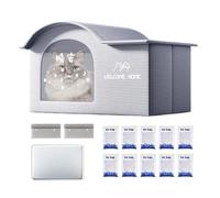 Outdoor Cat Shelter, Cooling Cat Cave, Insulated Pet Tent, Portable Ice Pack Bed, Spacious Weatherproof Shade for Balcony, Large Breed, Small Breed, Kitten, Puppy, Patio, Backyard