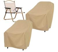 Outdoor Chair Covers - 32.68 Inch Patio Furniture Cover | Lawn Chairs Dust Cover | Heavy Duty Adjustable Chair Covers Set of 2 Water Resistant Dustproof Uv Sun Wind Proof for Garden Balcony Poolside