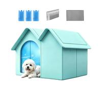 Outdoor Cooling Cat House Weatherproof Summer Shelter Pet Bed with Ice Boxe