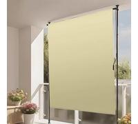 Outdoor Cordless Roller Shade, Exterior Patio Roll Up Blinds, Shade Cloth UV Protection for Porch Gazebo Pergola Balcony Backyard(Beige,100cm/3.3ft)