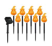 Outdoor Decor, Solar Path Lights, 13.19x2.6x2.6 inch Halloween Display, Pumpkin Ground Stake, Adjustable Orange Illumination Stand, for Porch Grave Patio Lawn Yard Garden Entrance