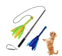 Outdoor Dog Flirt Pole - Teaser Wand Pet Flirt Stick | Interactive Pet Flirt Stick Pole Teaser Wand | Extendable Pet Teasing Chasing Puppy Stick With 2 Detachable Rope Tugs For Outdoor Entertainment