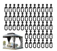 Outdoor Drape Hooks, Sunshade Mesh Hangers, 0.33x0.14x0.06 inches Rustproof Pergola Rings, Multi-Purpose Clip Hooks for Patio Garden Balcony Fence Kitchen Bedroom, Black
